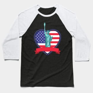 Statue of Liberty Baseball T-Shirt